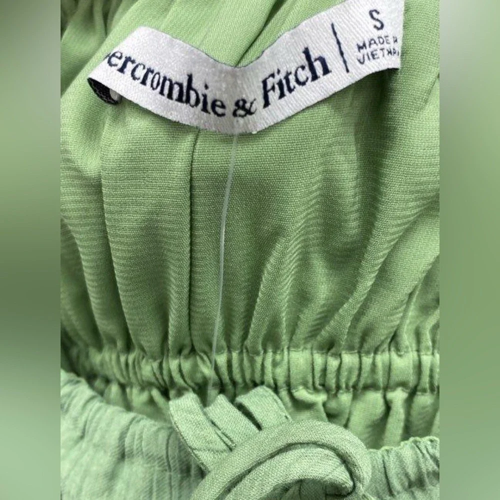 Abercrombie‎ Fitch Green Smocked Tie Front Mini Dress Women's Size S